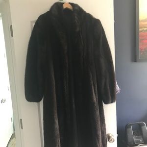 Full Length Mink Coat Dark Brown